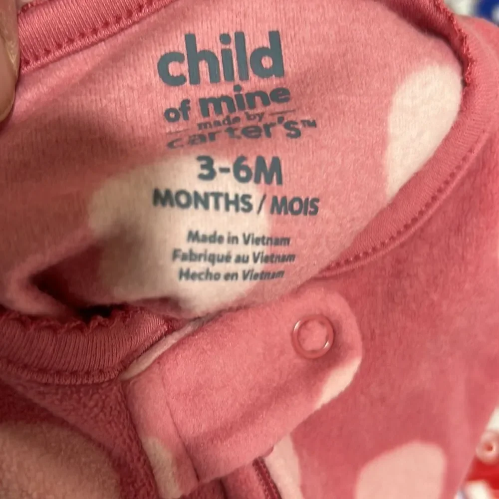 Carter’s Child of Mine Punk Polkadot Sheep Fleece Sleep and Play 3-6 months EUC